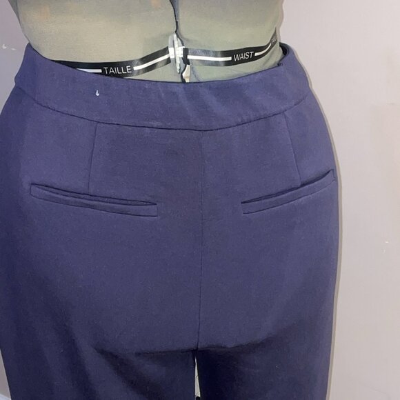 Lane Bryant Straight Leg Travel Trousers Navy Blue Stretch Zip Pockets Sz 16 - Picture 6 of 11